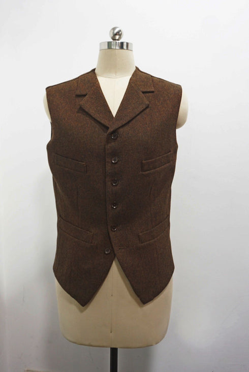 Brown Wool Business Suit Dress – Inspired by Men's Wool Suit Elegance Plus Size